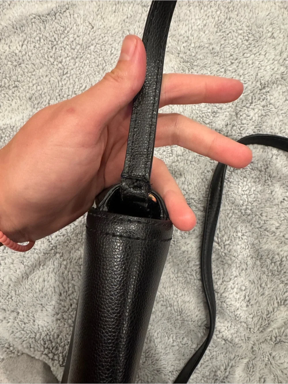 kate spade Black Pebbled Leather Crossbody Bag with Gold Accent